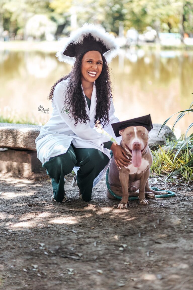 foto de formatura com pet cachorro